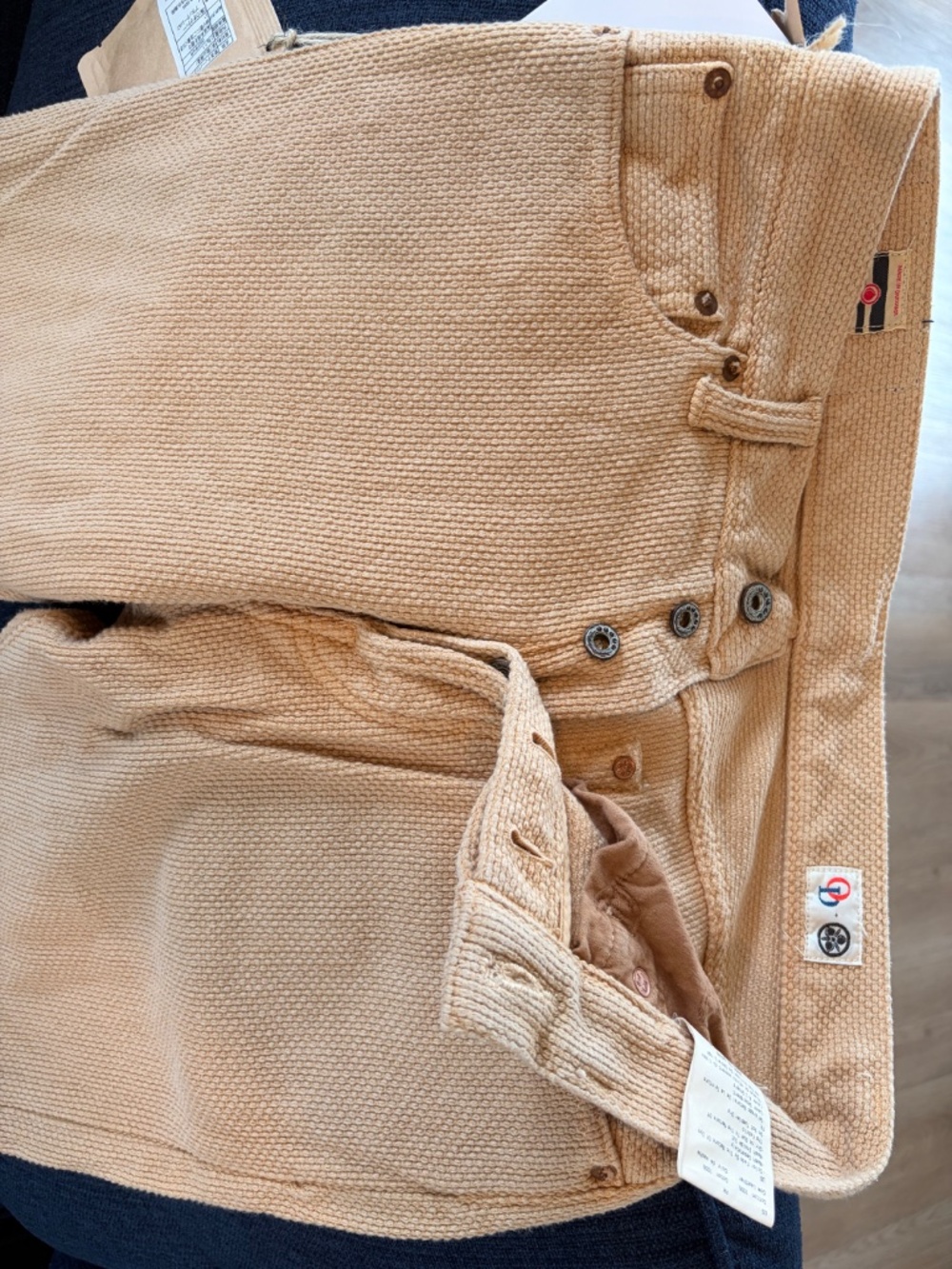 Momotaro/Okayama Ochazome Sashiko Pants - Picture 4 of 5